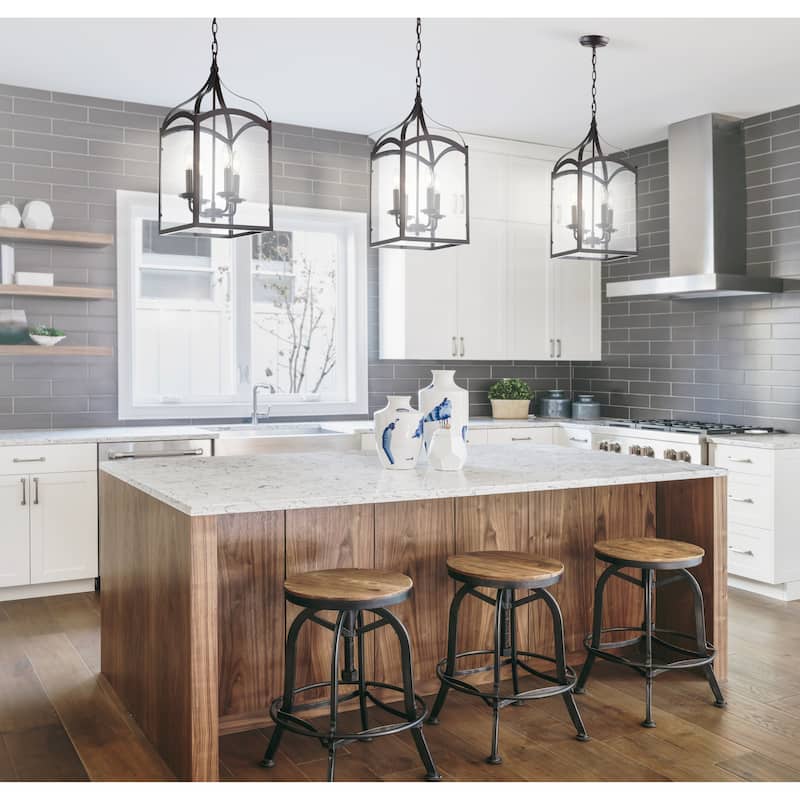 Ruth 11" 4-light Lantern Metal/Glass LED Pendant by JONATHAN Y