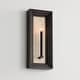 preview thumbnail 5 of 3, 8.5" W x 20" H 1-Light Candle Sconce in Matte Black and Handcrafted Mango Wood in Espresso Stain - 8.25"W x 20"H x 3"E
