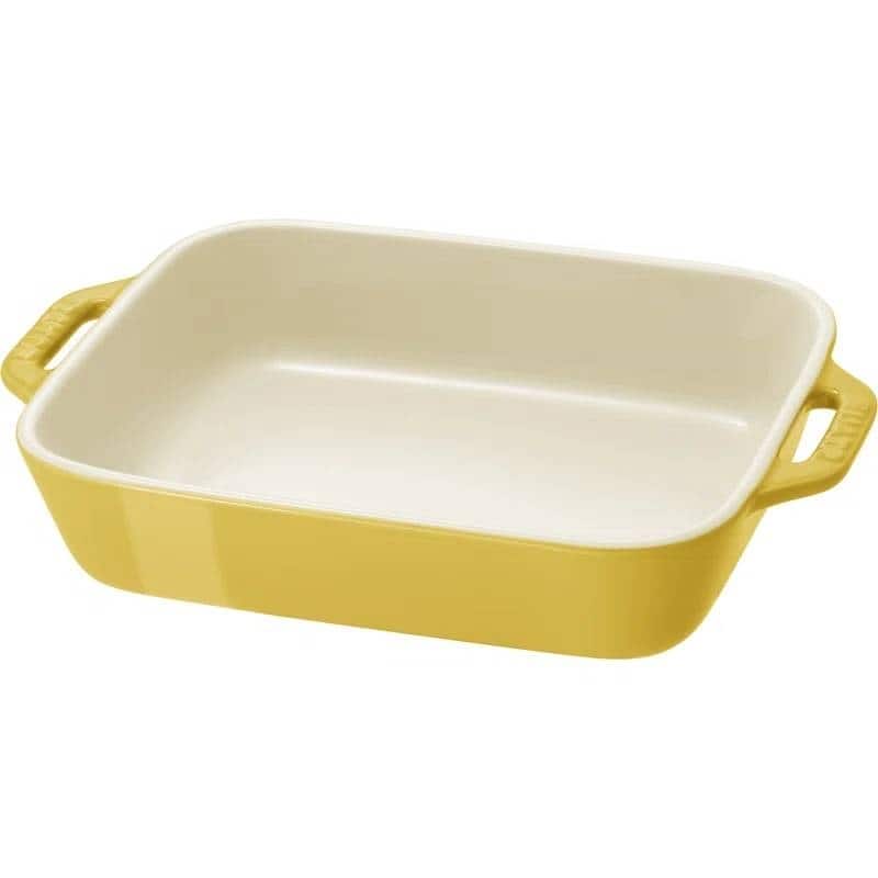2 Piece Ceramic Stoneware Casserole Dish Set Non-Stick Rectangular Baking Dishes Oven Safe