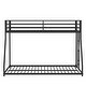 preview thumbnail 8 of 14, Black Classic Style Metal Bunk Bed with Exchangeable Ladder