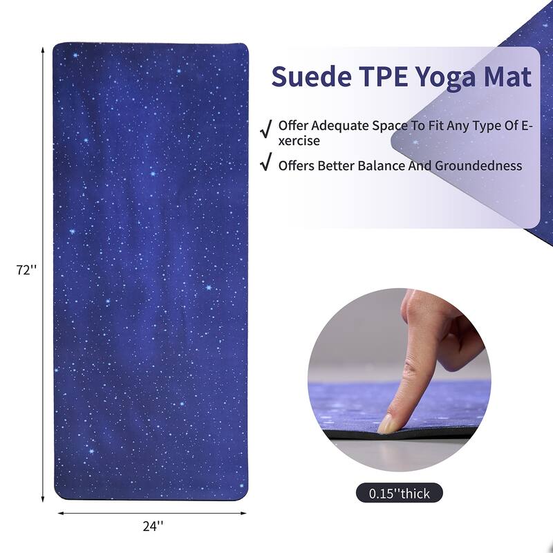 Printed TPE Yoga Mat, Non-Slip, 72"x24" for Pilates, Fitness