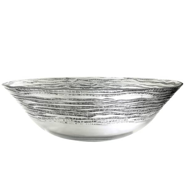 slide 1 of 1, Magara Gilded Glass Bowl - 12" clear/silver