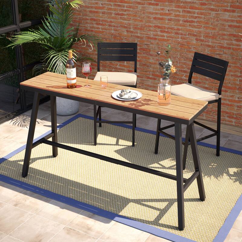Pellebant Outdoor Bar Table Patio Rectangular