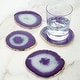 preview thumbnail 7 of 18, Modern Home Set of 4 Natural Agate Stone Coasters Purple/Gold