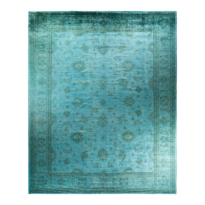 Vibrance, One-of-a-Kind Hand-Knotted Area Rug - Blue, 12' 0" x 14' 8" - 12' 0" x 14' 8"