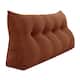 WOWMAX Large Reading Wedge Headboard Pillow for Bed Rest Back Support - Full - Brown