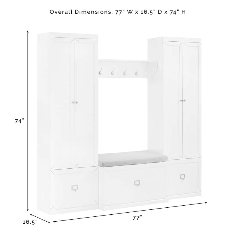 Crosley Harper 4Pc Entryway Set - 77"W x 16.5"D x 74"H