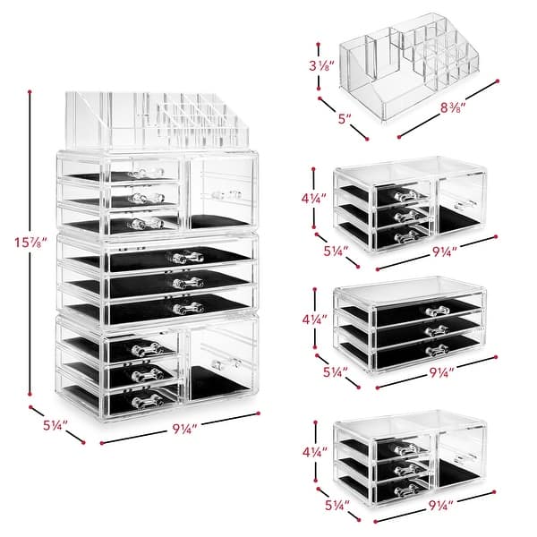 Clear Acrylic Lip Liner Organizer for Vanity, 26 Spaces Makeup Eye