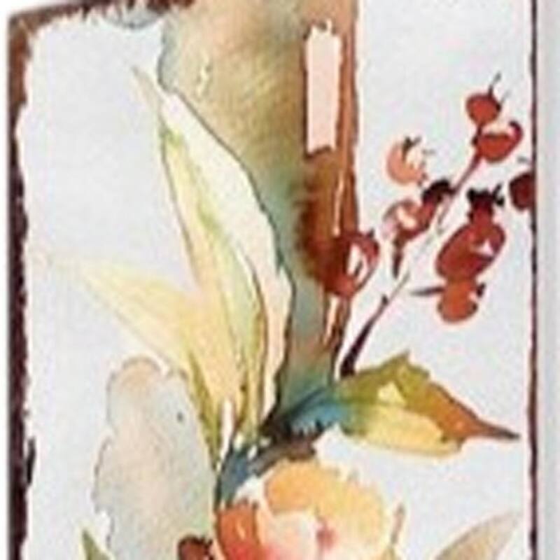 HomeRoots 42" Burgundy Off White And Orange Solid Wood Pumpkin Garden Stake