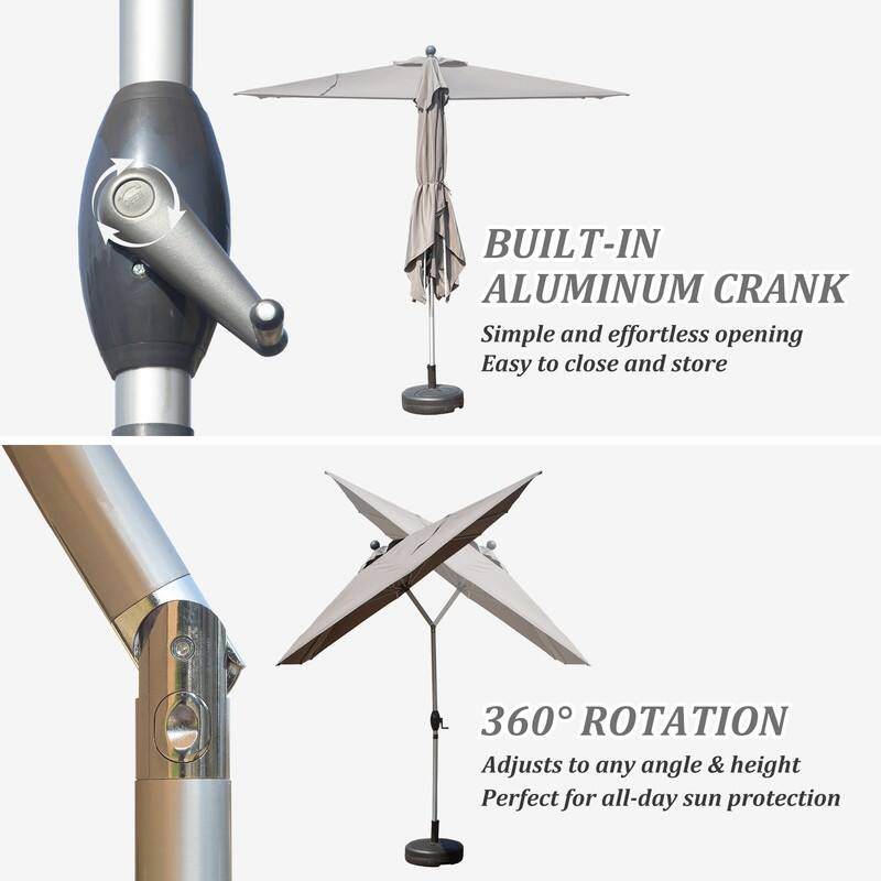 Domi Outdoor Living 6.5' x 10' Tilt Aluminum Patio Umbrella