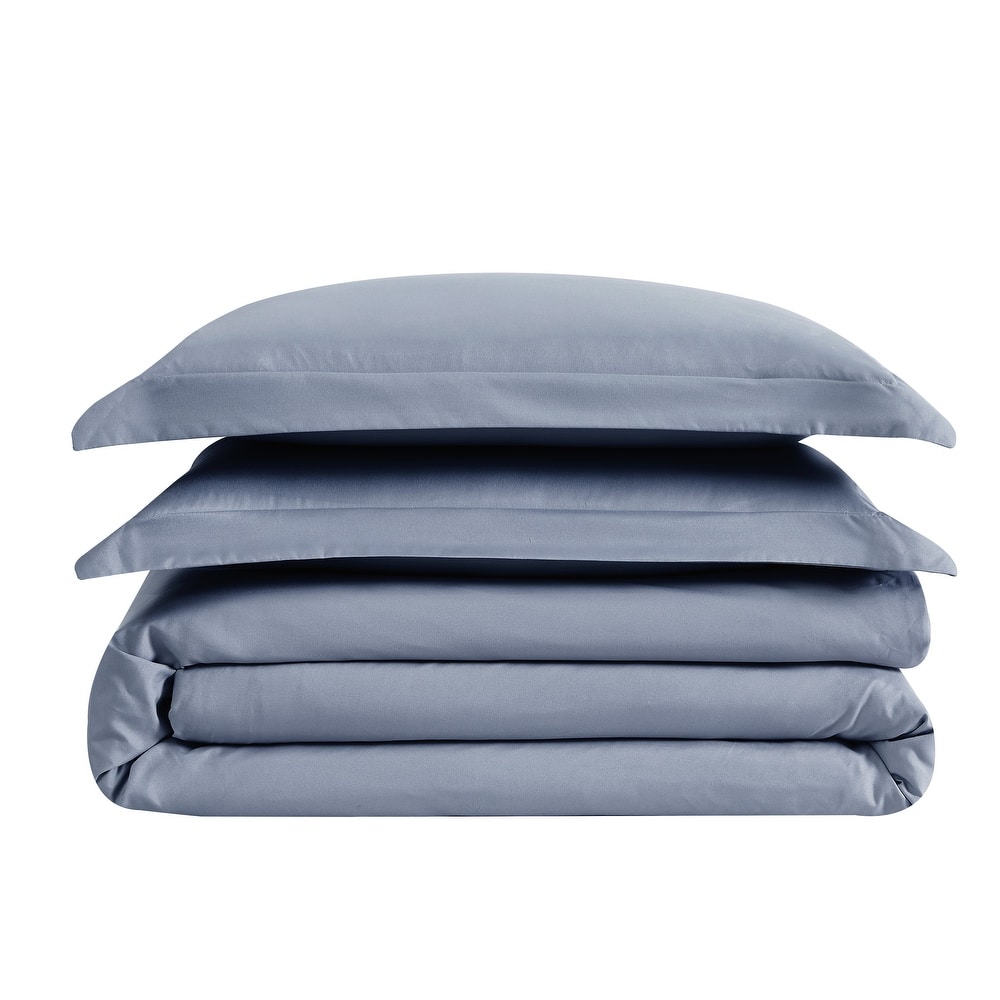 London Fog Garment Wash Solid 3 Piece Duvet Cover Set