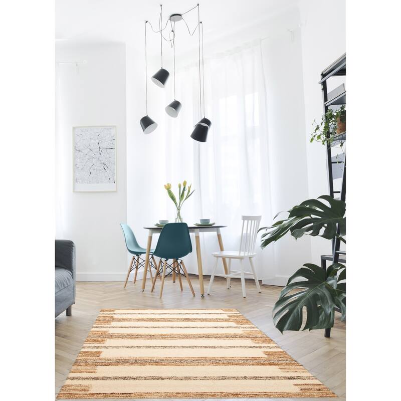 ECARPETGALLERY Braid weave Sienna Cream Wool Rug - 5'5 x 7'9