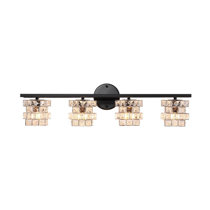 Mosaic Crystal Cube Shade Linear Bathroom Vanity Light