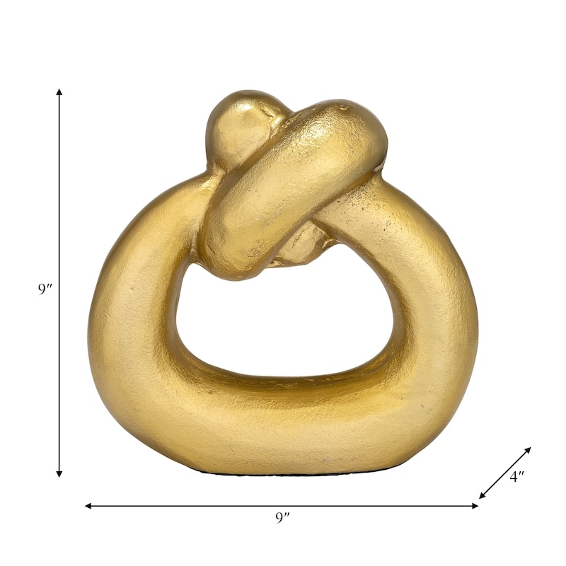 Sagebrook Home Knot Sculpture, Modern Elegance, Decor Accent, Serene Beauty - 9" x 4" x 9"