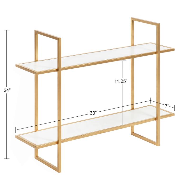 Kate and Laurel Leigh Wood and Metal Wall Shelf