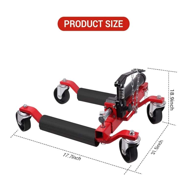 2-Pack Hydraulic Car Wheel Dolly Set 1500-lb Capacity per Dolly Heavy-Duty with Top-Mounted Cylinder