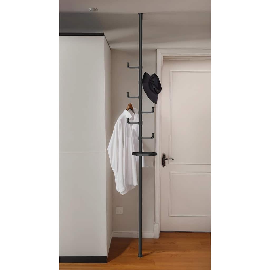 Adjustable Floor-to-Ceiling Drying Rack with Trays