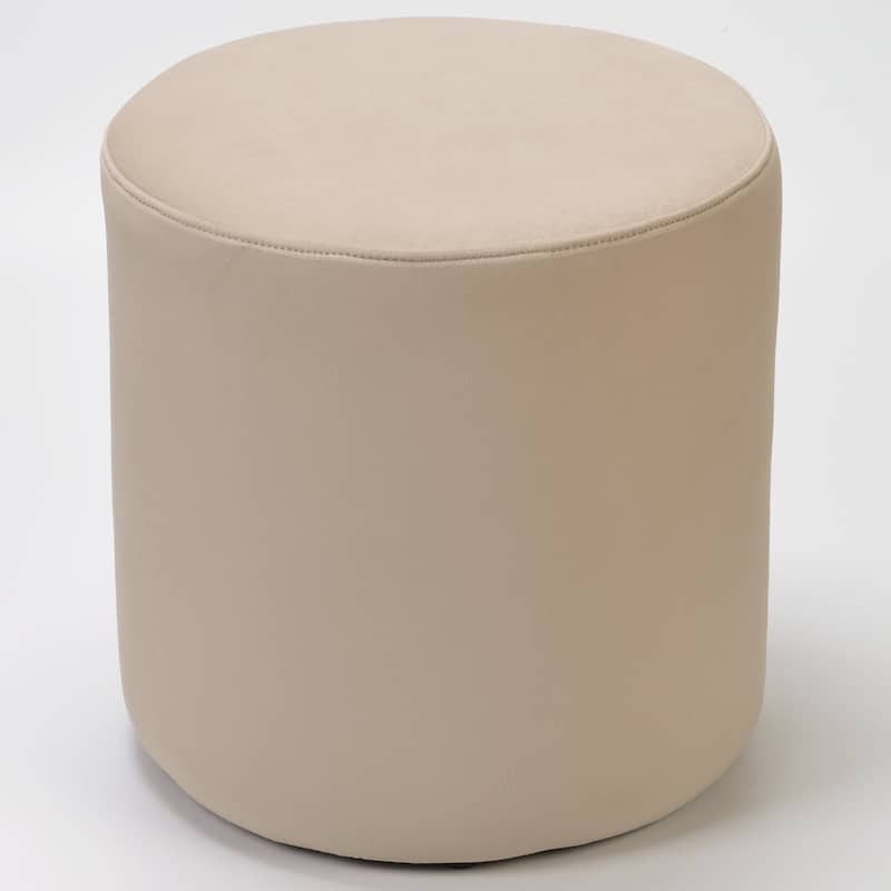 KINWELL Round Upholstered Pouf Ottoman Footrest