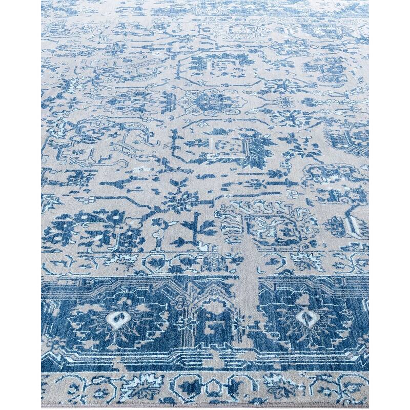 Ikat One-of-a-Kind Hand-Knotted Area Rug, Gray - 8' 2" x 10' 4"