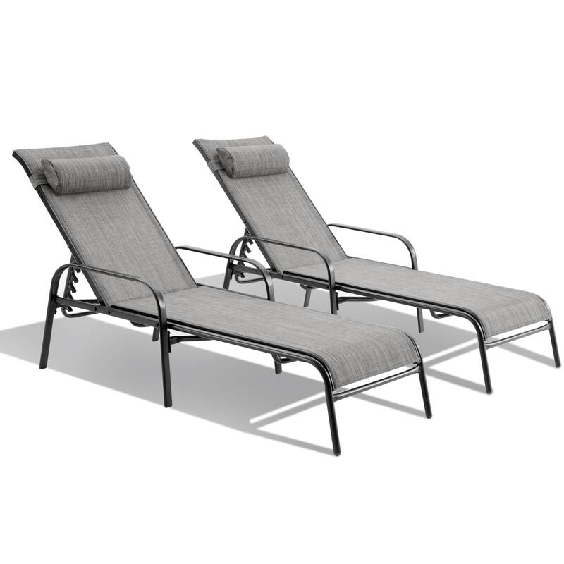 EROMMY Outdoor Patio Lounge Chair, Adjustable Recliner Outdoor Lounge Chairs, Multiple Colors Available