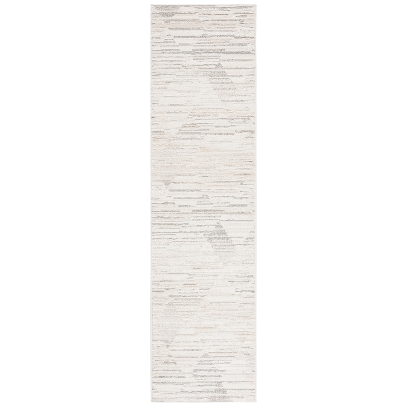 SAFAVIEH Elmhurst Gandolfa Modern & Contemporary Rug - 2'2" x 8' Runner - Ivory/Grey