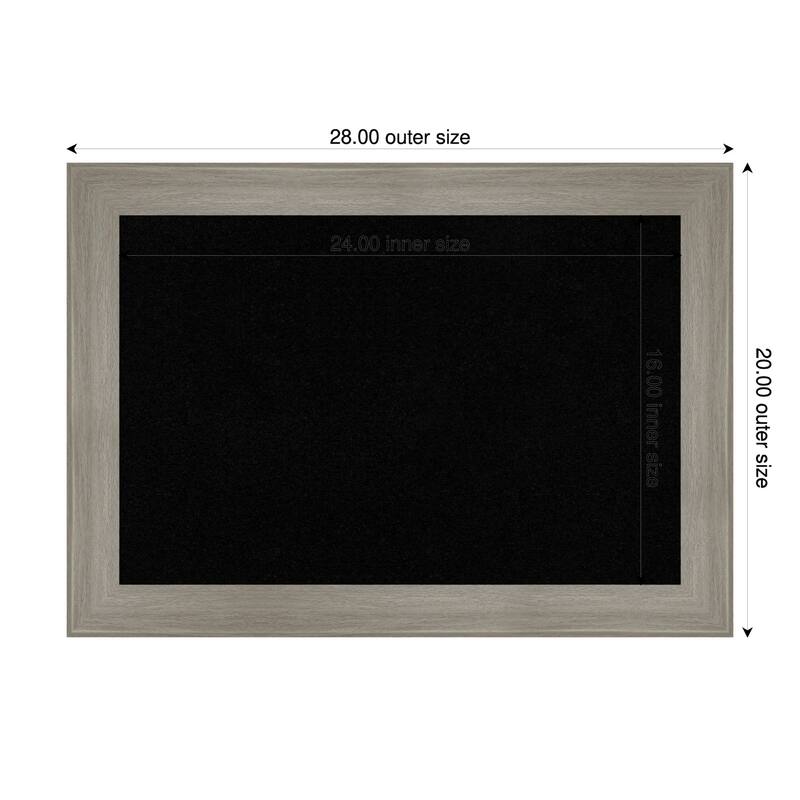 Grand Greywash Narrow Framed Cork Board - Bulletin Board, Organization Board, Pin Board - Black - 28 x 20 in