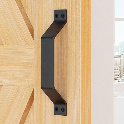 WINSOON Simple Sliding Barn Door Handle, Gate Handle Pull Style Set ClassBlack Finished