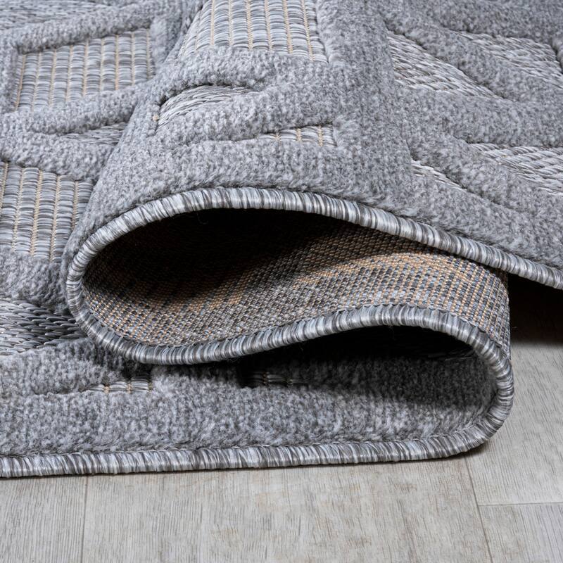 JONATHAN Y Peralta Neutral Geometric Indoor/Outdoor Area Rug
