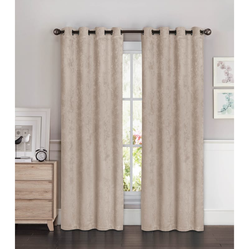 Bella Luna Faux Suede Room Darkening Extra Wide 96-inch Grommet Curtain Panel Pair - 108 x 96 in. - 108 x 96 in.