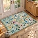 preview thumbnail 1 of 8, Nature Floral Non-Slip Machine Washable Colorful Modern Area Rug Rectangle 2' x 3' - Green