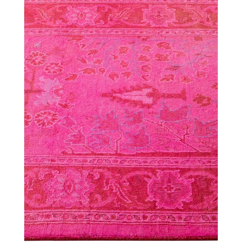 Vibrance, One-of-a-Kind Hand-Knotted Runner Rug - Pink, 2' 5" x 12' 2" - 2' 5" x 12' 2"