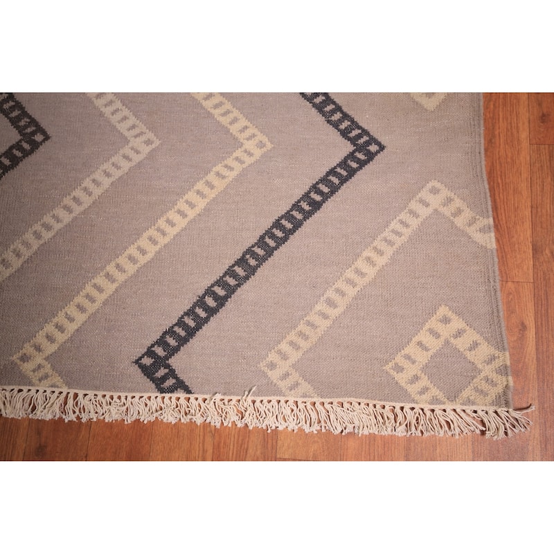 Flat Weave Kilim Durrie Oriental Large Area Rug Cotton Carpet - 10'5" x 18'9"