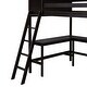 preview thumbnail 54 of 55, Full Size Wooden Loft Bed with Desk and Shelves, Space-Saving Design