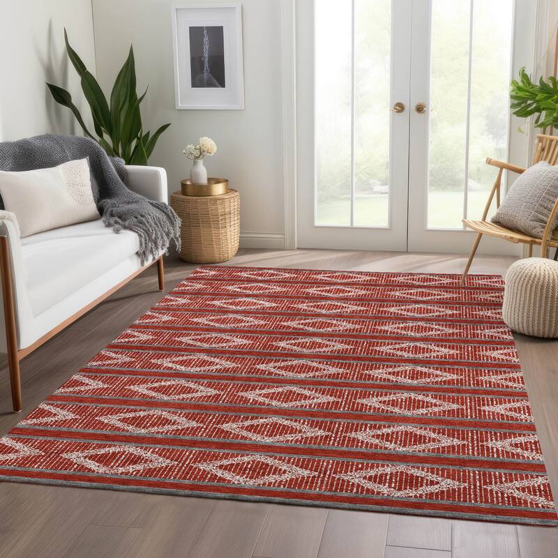 Premium Washable Super Soft Geo Diamonds Mayfield Rug