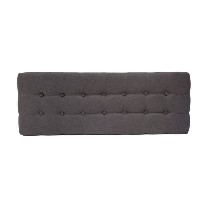 Mid-Century Tufted Ottoman with Rubberwood Frame by Christopher Knight Home