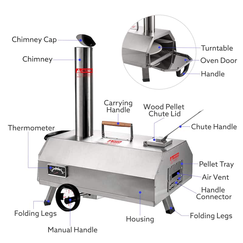 Semi-Automatic Silver Outdoor Pizza Oven