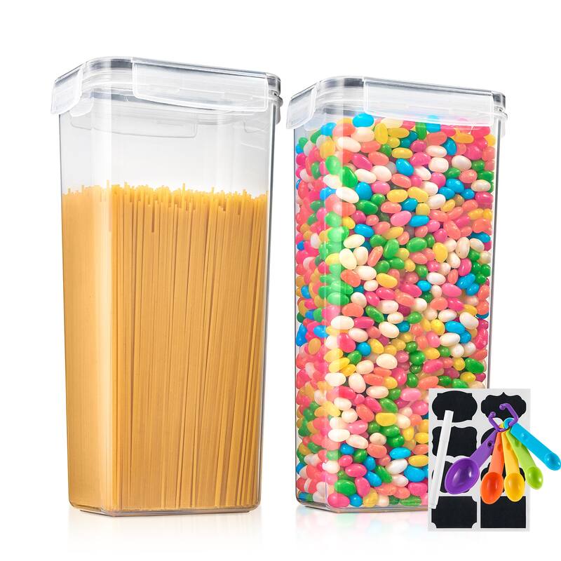 Sorbus Airtight Tall Food Dispenser Containers with Lids for Kitchen Pantry Storage Organizer - 2 Pack - 11.6"L X 5.6"W X 3.7"H
