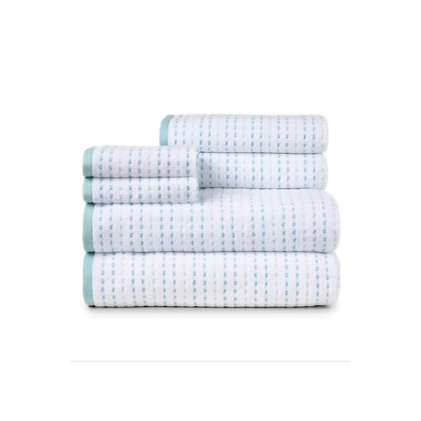 slide 2 of 7, Caro Home Parsnip Six Piece Towel Set White Seaglass