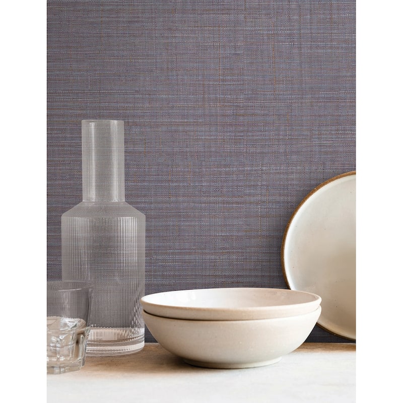 York Wallcoverings Lotus Silk Lilac Wallpaper