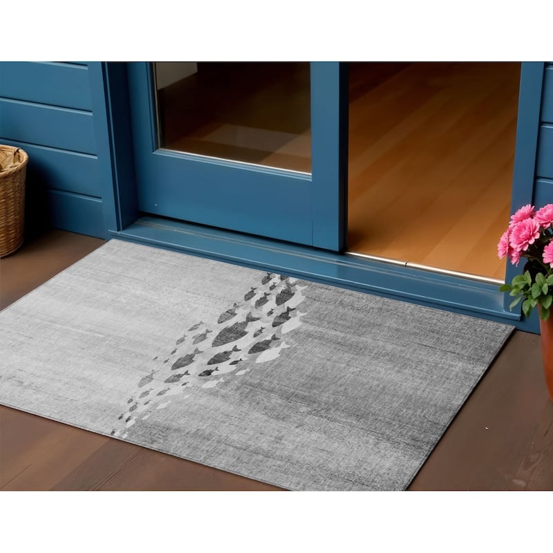 HomeRoots Nautical Transitional Rectangle Outdoor Rug - 3' x 5'