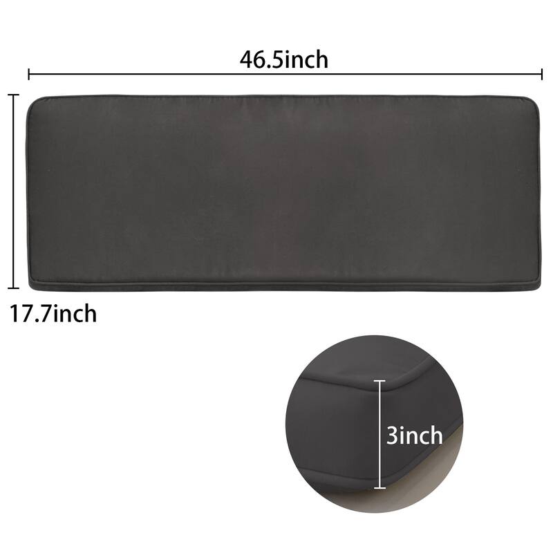 Aoodor Patio Furniture 46" x 18" x 3.1" Outdoor Bench Cushion
