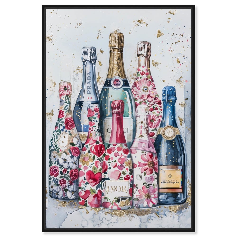 Intricate Floral Champagne Canvas by Art Remedy