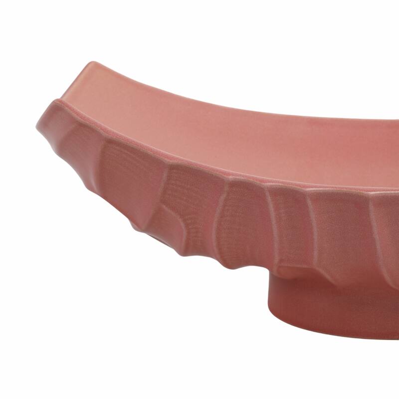 Ceramic Porcelain Modern Decorative Tray - Red, 17" - 17.0"