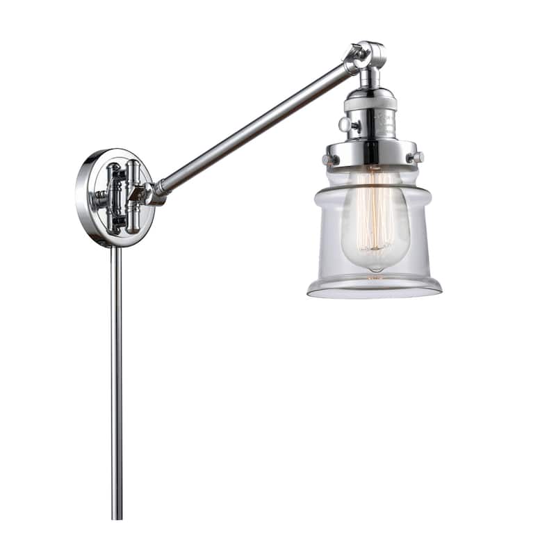 Innovations Lighting Small Canton Single Light 25" Tall Bathroom - Polished Chrome / Clear