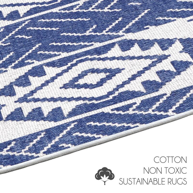 Sussexhome Heavy Duty Ultra Thin Non Slip Washable Cotton Indoor Rug - 2' x 3'