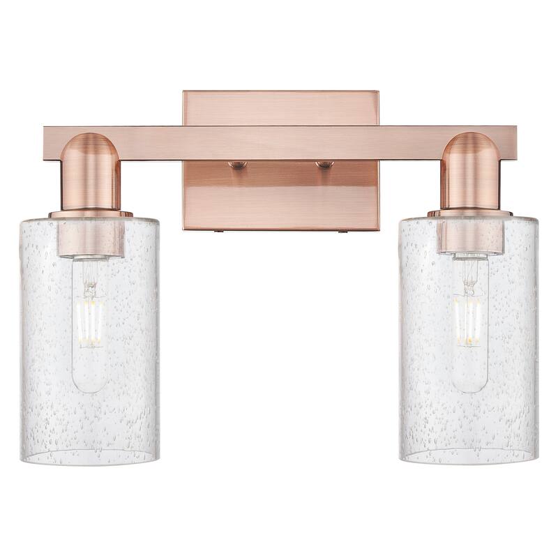 Innovations Lighting Endless Possibilities Arcadia - Clymer - 2 Light 15" Bath Vanity Light - Antique Copper/Seedy