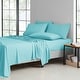 preview thumbnail 2 of 8, Kathy Ireland 2000 Thread Count Cotton 6 Pc Sheet Set Aqua - Cal King