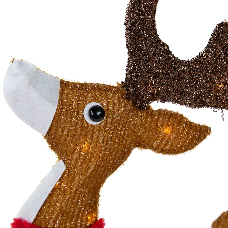 59" Lighted Reindeer with Sleigh Christmas Decoration - Brown