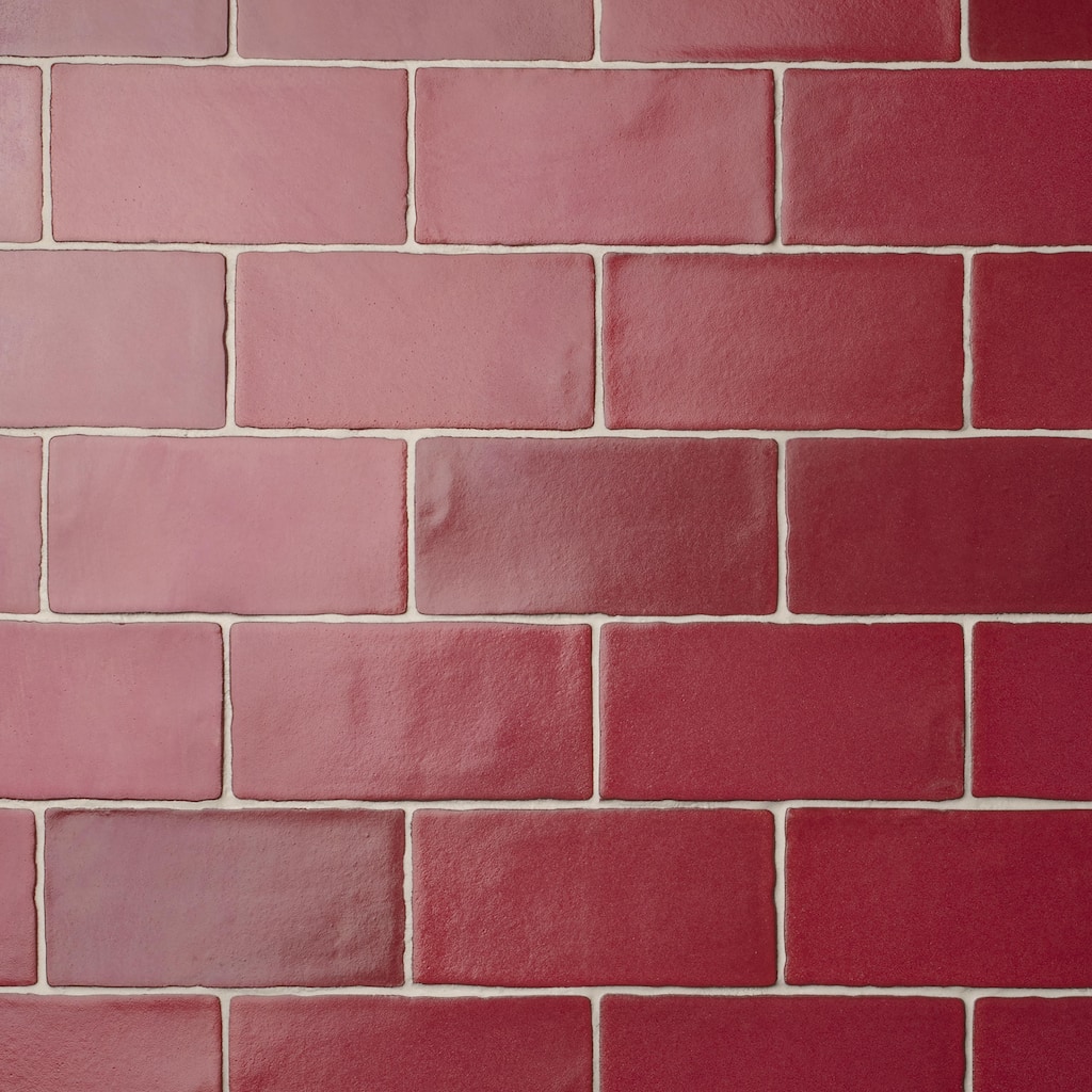 Merola Tile Antic Special Red Moon 3" x 6" Ceramic Wall Tile