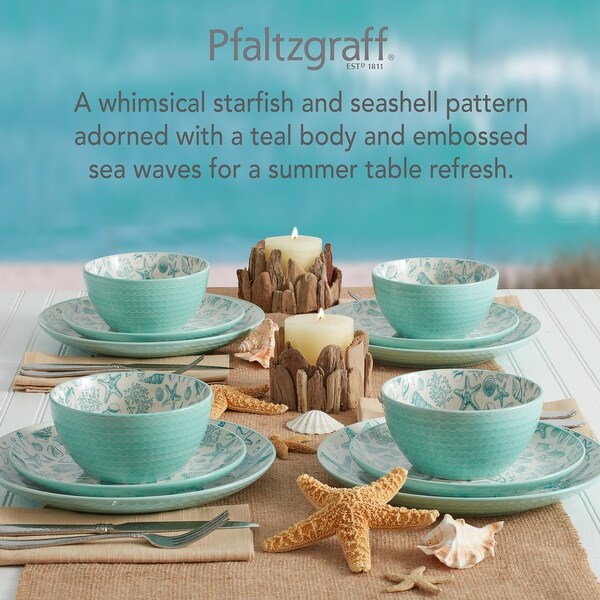 Pfaltzgraff Venice 16-Piece Dinnerware Set, Service for 4 - Bed